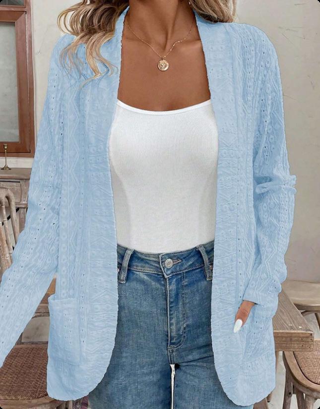 2025 Fall Women s Fashion Solid Jacquard Hollow-Out Patchwork Cardigan Extra Small світло-синій колір
2025 Fall Women s Fashion Solid Jacquard Hollow-Out Patchwork Cardigan Extra Small світло-синій колір