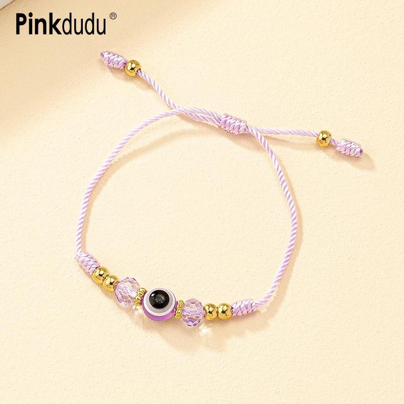 Pinkdudu модный фиолетовый регулируемый браслет на веревке, милый индивидуальный розовый акриловый браслет с глазами дьявола для женщин, ювелирные изделия PD1419
Pinkdudu модный фиолетовый регулируемый браслет на веревке, милый индивидуальный розовый акриловый браслет с глазами дьявола для женщин, ювелирные изделия PD1419
