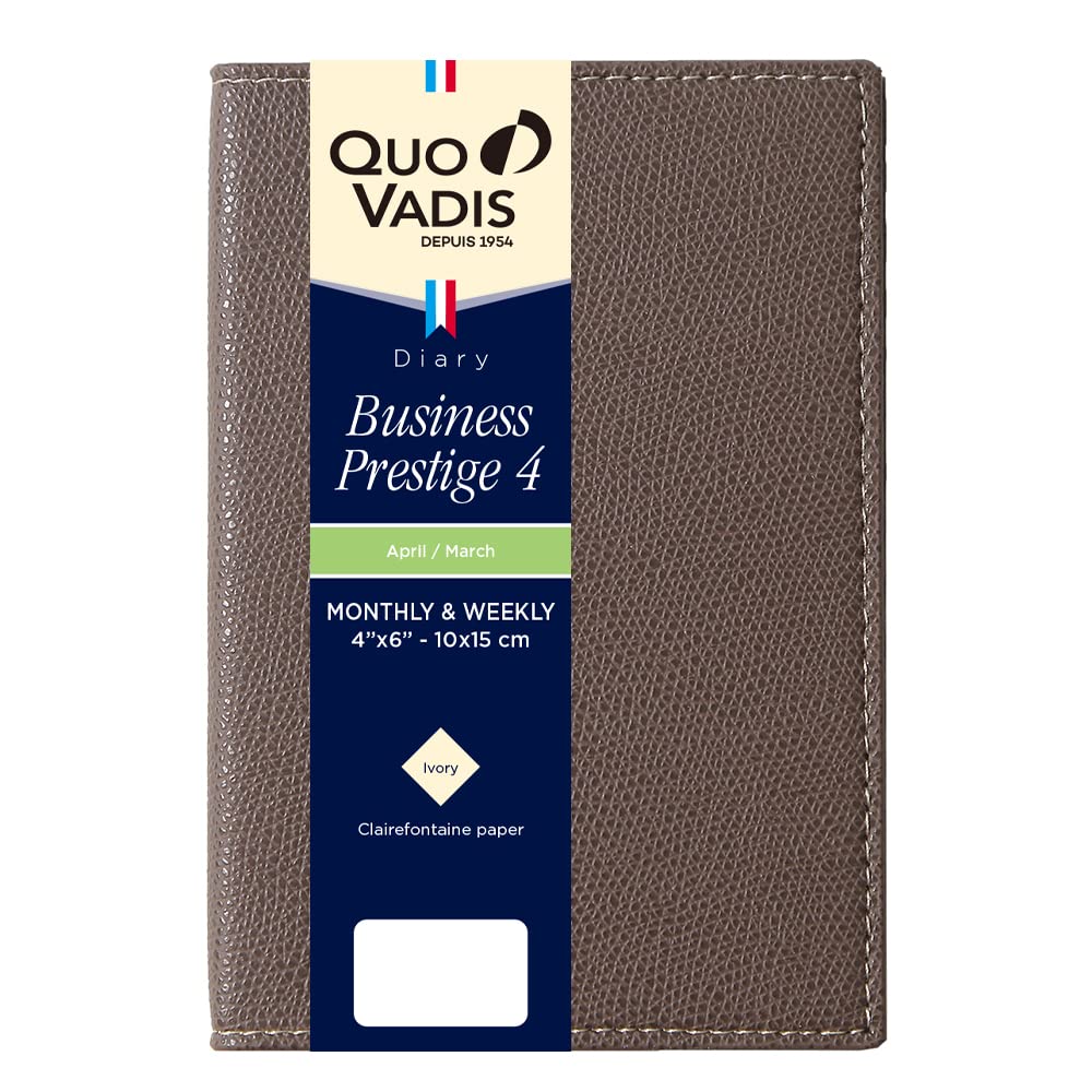 QUOVADIS 2026 April-start Diary Business Prestige 4/Club Weekly Vertical A6 Slim Size 10x15cm Marron Glace qv60102mr
QUOVADIS 2026 April-start Diary Business Prestige 4/Club Weekly Vertical A6 Slim Size 10x15cm Marron Glace qv60102mr
