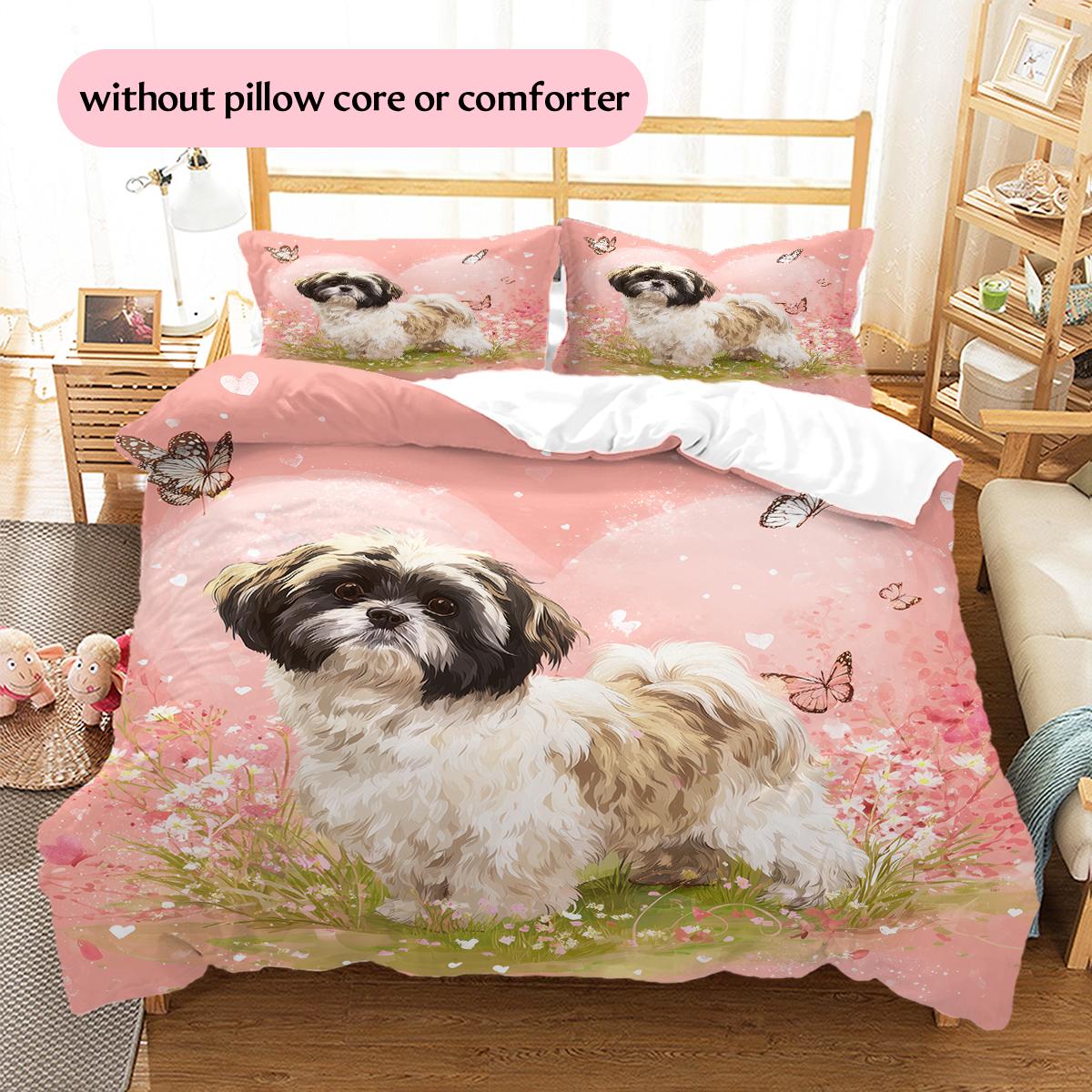Pink Shih Tzu Pattern Bedding Home Decoration Birthday Gift (1 * duvet cover + 2 * pillowcase, without core) 135x200cm
Pink Shih Tzu Pattern Bedding Home Decoration Birthday Gift (1 * duvet cover + 2 * pillowcase, without core) 135x200cm