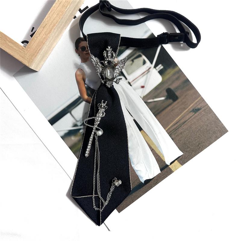 Rhinestone Metal Chain Decorate Hip Hop Punk Rock Tie Women Harajuku JK Preppy Style Black Corbata Gifts For Men
Rhinestone Metal Chain Decorate Hip Hop Punk Rock Tie Women Harajuku JK Preppy Style Black Corbata Gifts For Men