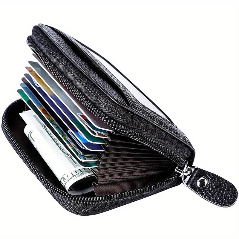 1pc Leather Blocking Zipper Wallet - Slim, Secure & Stylish Credit Card Holder - Compact Zip Around Design for Easy Access чорний
1pc Leather Blocking Zipper Wallet - Slim, Secure & Stylish Credit Card Holder - Compact Zip Around Design for Easy Access чорний