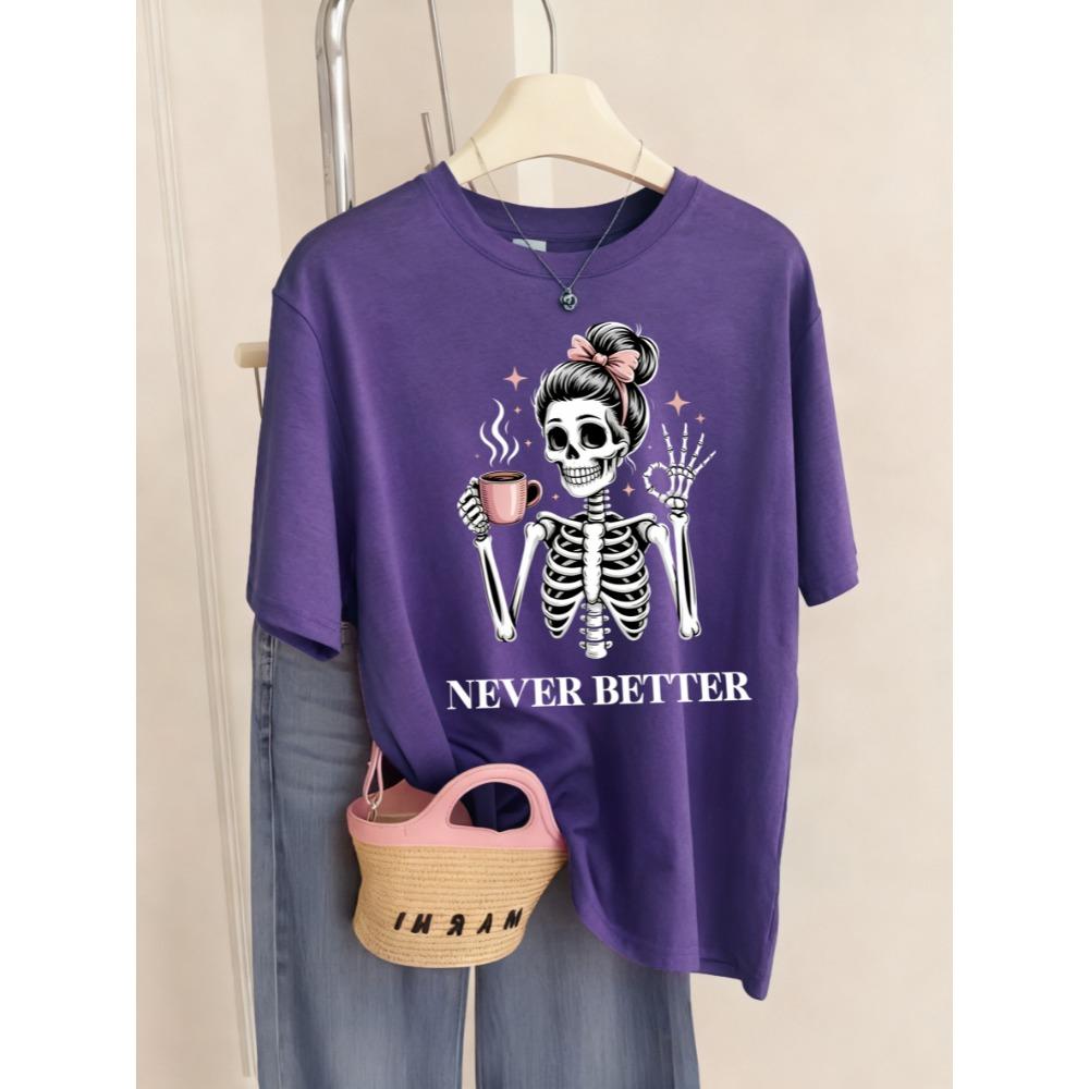 Never Better Coffee Skulls Printed T-Shirts Woman Sport Breathable T Shirt Crewneck Y2K Short Sleeve Summer Clothes S
Never Better Coffee Skulls Printed T-Shirts Woman Sport Breathable T Shirt Crewneck Y2K Short Sleeve Summer Clothes S