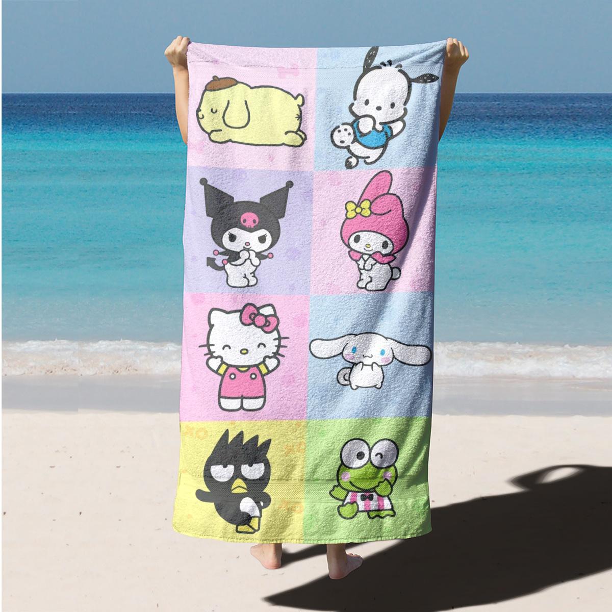 Sanrio Characters Beach Towel 2D Single Print Colorful Travel Accessory Absorbent Soft Adorable Cartoon-Themed Durable Beach Use W30*H60(CM)
Sanrio Characters Beach Towel 2D Single Print Colorful Travel Accessory Absorbent Soft Adorable Cartoon-Themed Durable Beach Use W30*H60(CM)