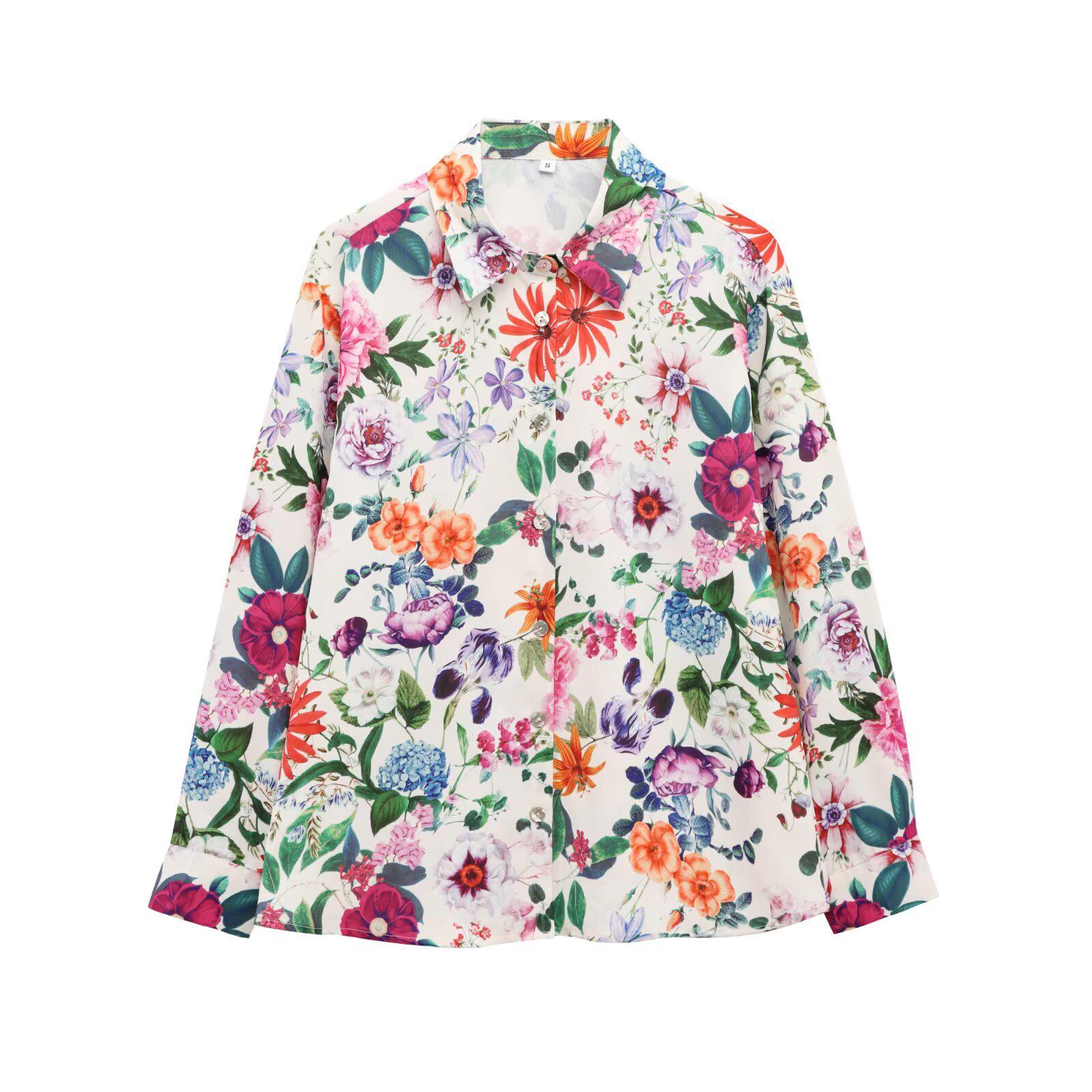 Spring Floral Print Women s Long-Sleeve Loose Shirt with Turn-Down Collar Large
Spring Floral Print Women s Long-Sleeve Loose Shirt with Turn-Down Collar Large