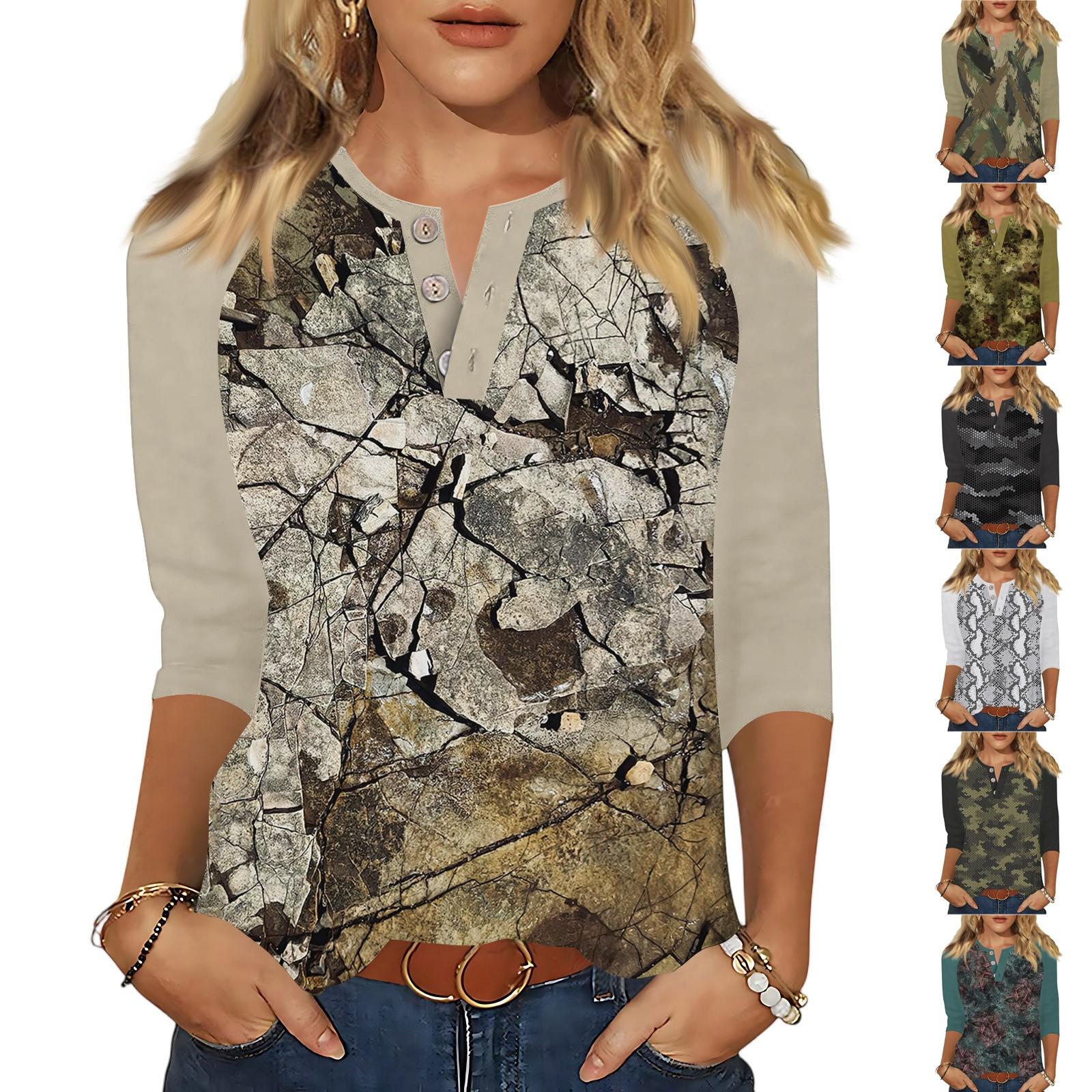 Women s T Shirt Print Button 3/4 Sleeve Daily Weekend Fashion Basic V- Neck Regular Top XXL
Women s T Shirt Print Button 3/4 Sleeve Daily Weekend Fashion Basic V- Neck Regular Top XXL