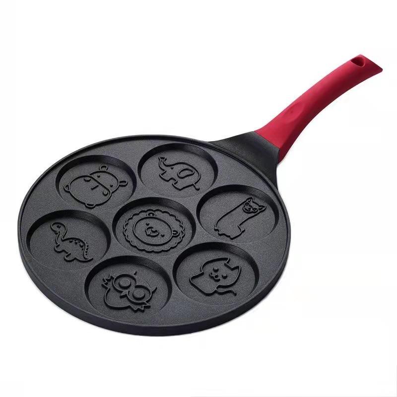 Seven-hole Pancake Pan Household Pan Aluminum Alloy Animal Smiley Breakfast Pot Bakelite Handle Non-stick Pan Fried Omelet Pan
Seven-hole Pancake Pan Household Pan Aluminum Alloy Animal Smiley Breakfast Pot Bakelite Handle Non-stick Pan Fried Omelet Pan
