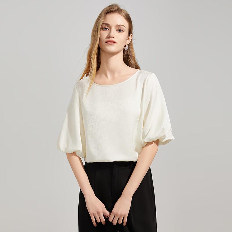 Shetu Women s Simple Round Neck Jacquard Short Sleeve Top S
Shetu Women s Simple Round Neck Jacquard Short Sleeve Top S