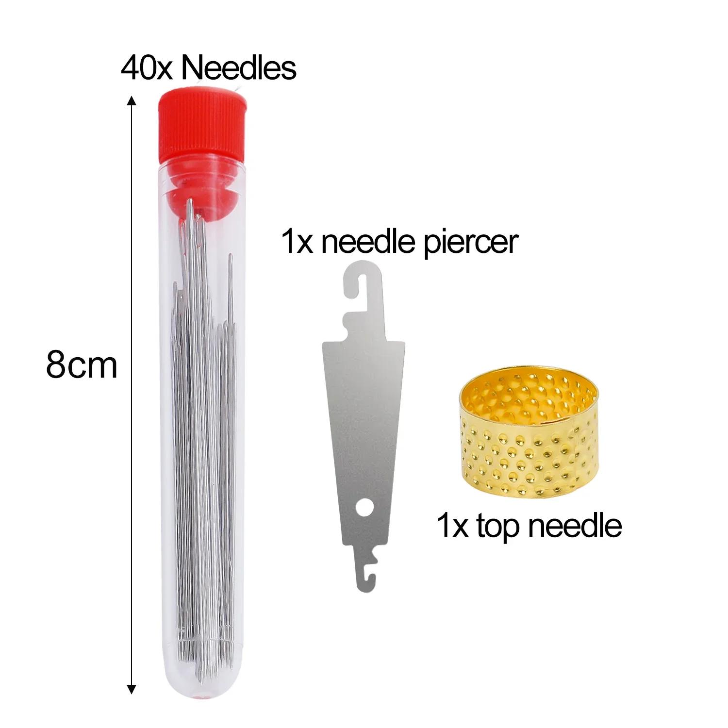 Large Eye Hand Sewing Needles Set Stainless Steel Embroidery Needles With Thimble Threader Handmade Stitching Tools DIY Crafts 1Set-(40PCS)
Large Eye Hand Sewing Needles Set Stainless Steel Embroidery Needles With Thimble Threader Handmade Stitching Tools DIY Crafts 1Set-(40PCS)