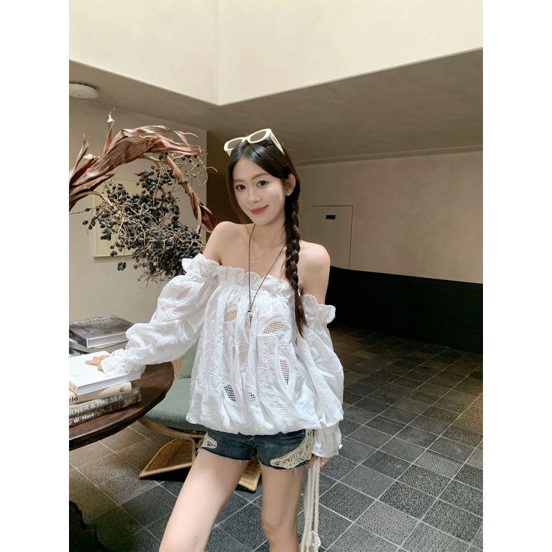 Kumikumi Fashion Suit Cut Out off-Neck Long Sleeves Shirt Women s Autumn Lace Denim Shorts Two-piece Set Cowboy shorts L
Kumikumi Fashion Suit Cut Out off-Neck Long Sleeves Shirt Women s Autumn Lace Denim Shorts Two-piece Set Cowboy shorts L