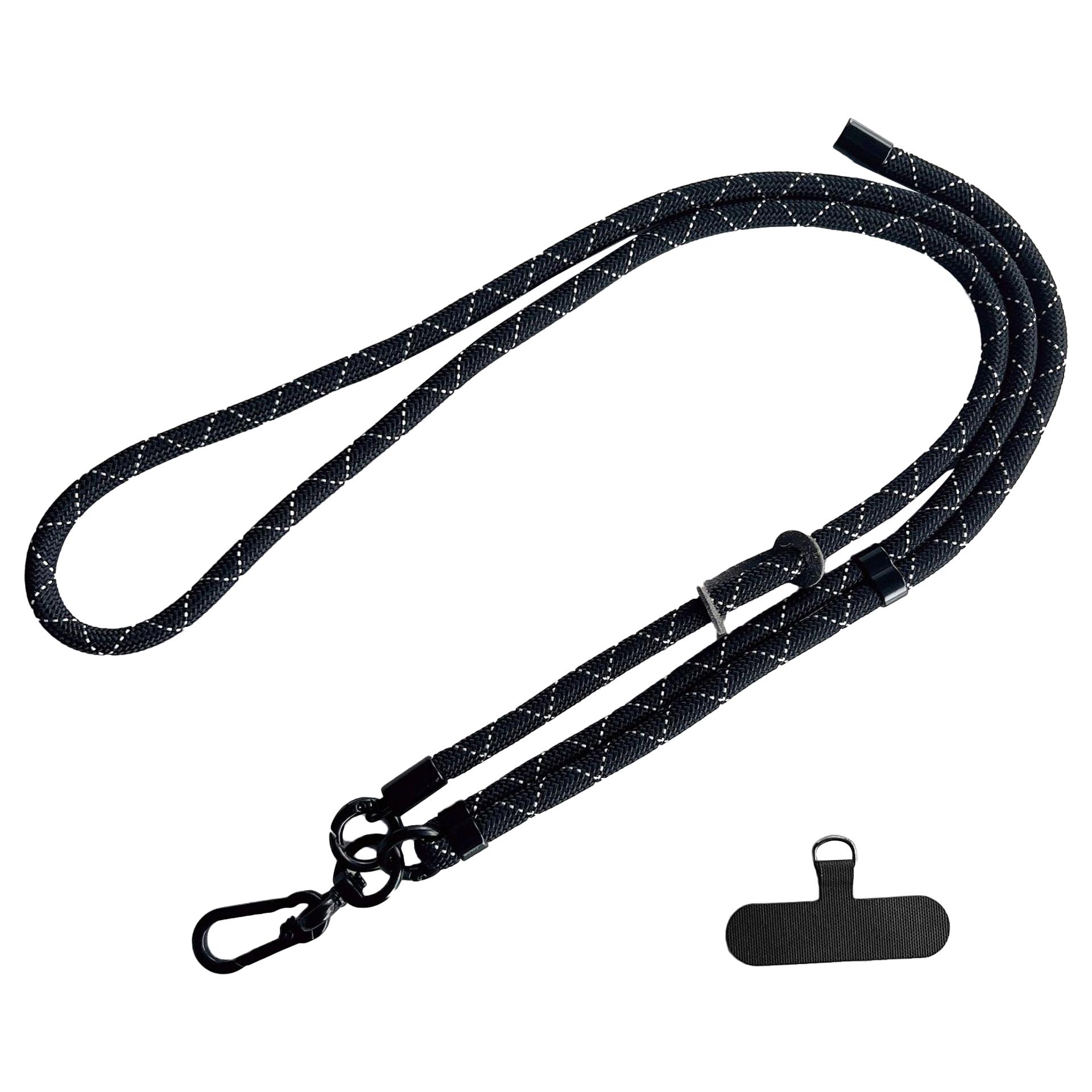 Phone Lanyard 7mm Nylon Neck Strap Necklace with Tether Tab Black White Twill Texture
Phone Lanyard 7mm Nylon Neck Strap Necklace with Tether Tab Black White Twill Texture