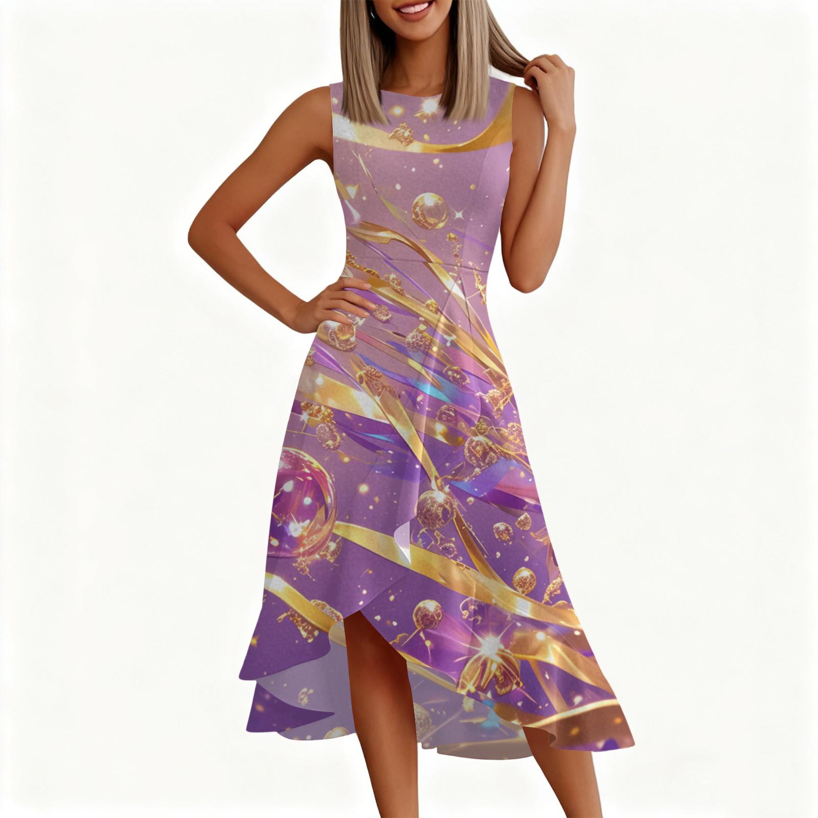 Женское модное повседневное платье без рукавов с круглым вырезом, принтом, оборками и молнией L
Женское модное повседневное платье без рукавов с круглым вырезом, принтом, оборками и молнией L