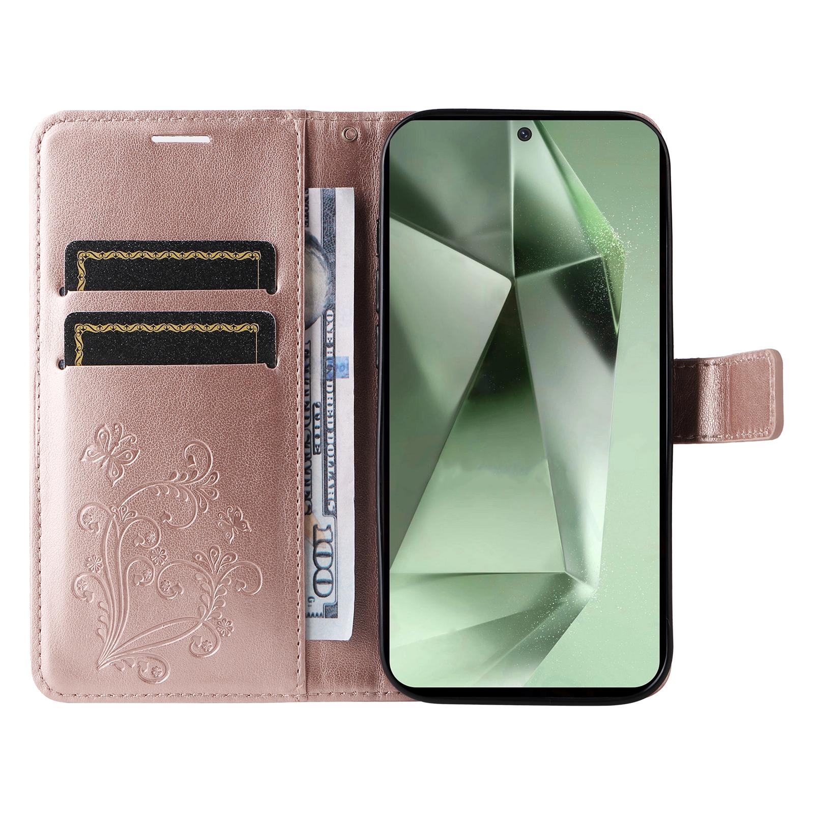 For Samsung Galaxy S24 FE Wallet Case Floral Butterfly Imprinted Leather Phone Cover Stand Rose Gold
For Samsung Galaxy S24 FE Wallet Case Floral Butterfly Imprinted Leather Phone Cover Stand Rose Gold