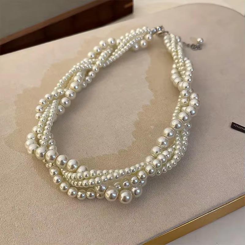 Multi-Layer White Imitation Pearl Necklace Bead Chain Punk Ladies Wedding Short Clavicle Necklace Girl Charm Party Jewelry
Multi-Layer White Imitation Pearl Necklace Bead Chain Punk Ladies Wedding Short Clavicle Necklace Girl Charm Party Jewelry