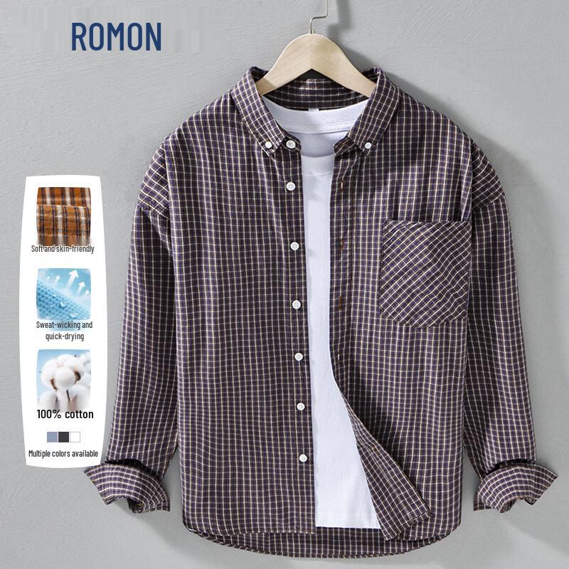 Romon Men s Pure Cotton Loose Fit Plaid Long Sleeve Shirt 3XL
Romon Men s Pure Cotton Loose Fit Plaid Long Sleeve Shirt 3XL