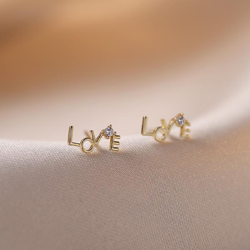 Women s S925 Silver LOVE Letter Stud Earrings - Simple Japanese & Korean Style with a French Touch
Women s S925 Silver LOVE Letter Stud Earrings - Simple Japanese & Korean Style with a French Touch