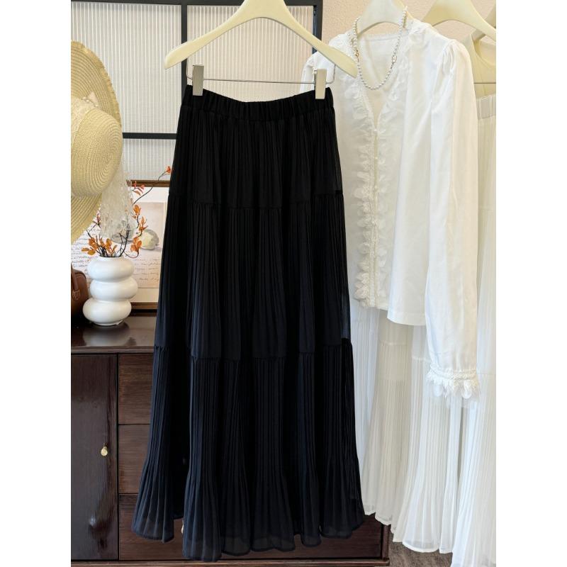 French retro elegant romantic super fairy pleated high waist skirt long umbrella skirt slim fit big swing chiffon skirt one size чорний
French retro elegant romantic super fairy pleated high waist skirt long umbrella skirt slim fit big swing chiffon skirt one size чорний
