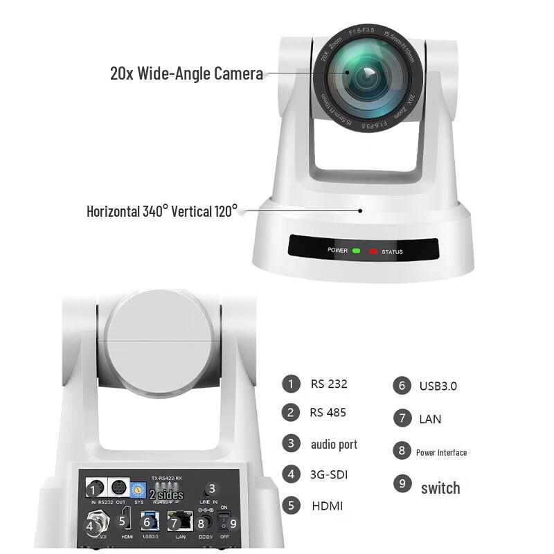 Runpu RP-HD680U-30 AI Tracking 30x Zoom HD Video Conference Camera (CN version)
Runpu RP-HD680U-30 AI Tracking 30x Zoom HD Video Conference Camera (CN version)