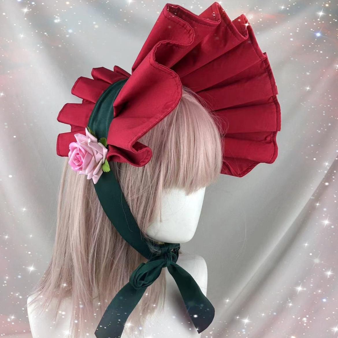 Rose Girl Doll Lolita Bonnet Real Red Cosplay Anime European Retro Hat Fascinators for Women Elegant
Rose Girl Doll Lolita Bonnet Real Red Cosplay Anime European Retro Hat Fascinators for Women Elegant