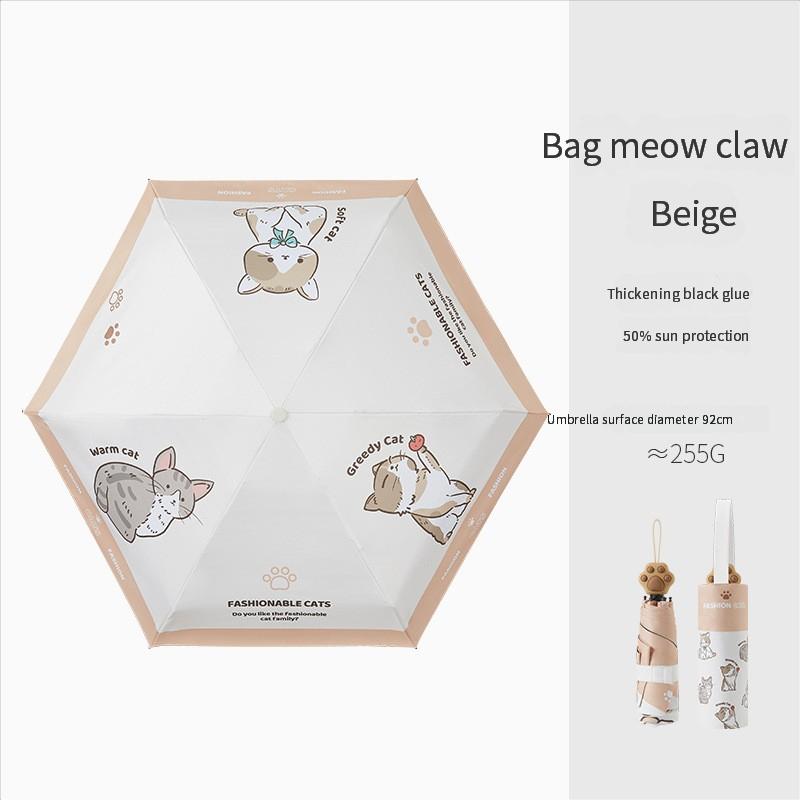 UV umbrella sunshade cute pet cat claw handle cartoon creative folding 50% fold umbrella Iron&6K
UV umbrella sunshade cute pet cat claw handle cartoon creative folding 50% fold umbrella Iron&6K