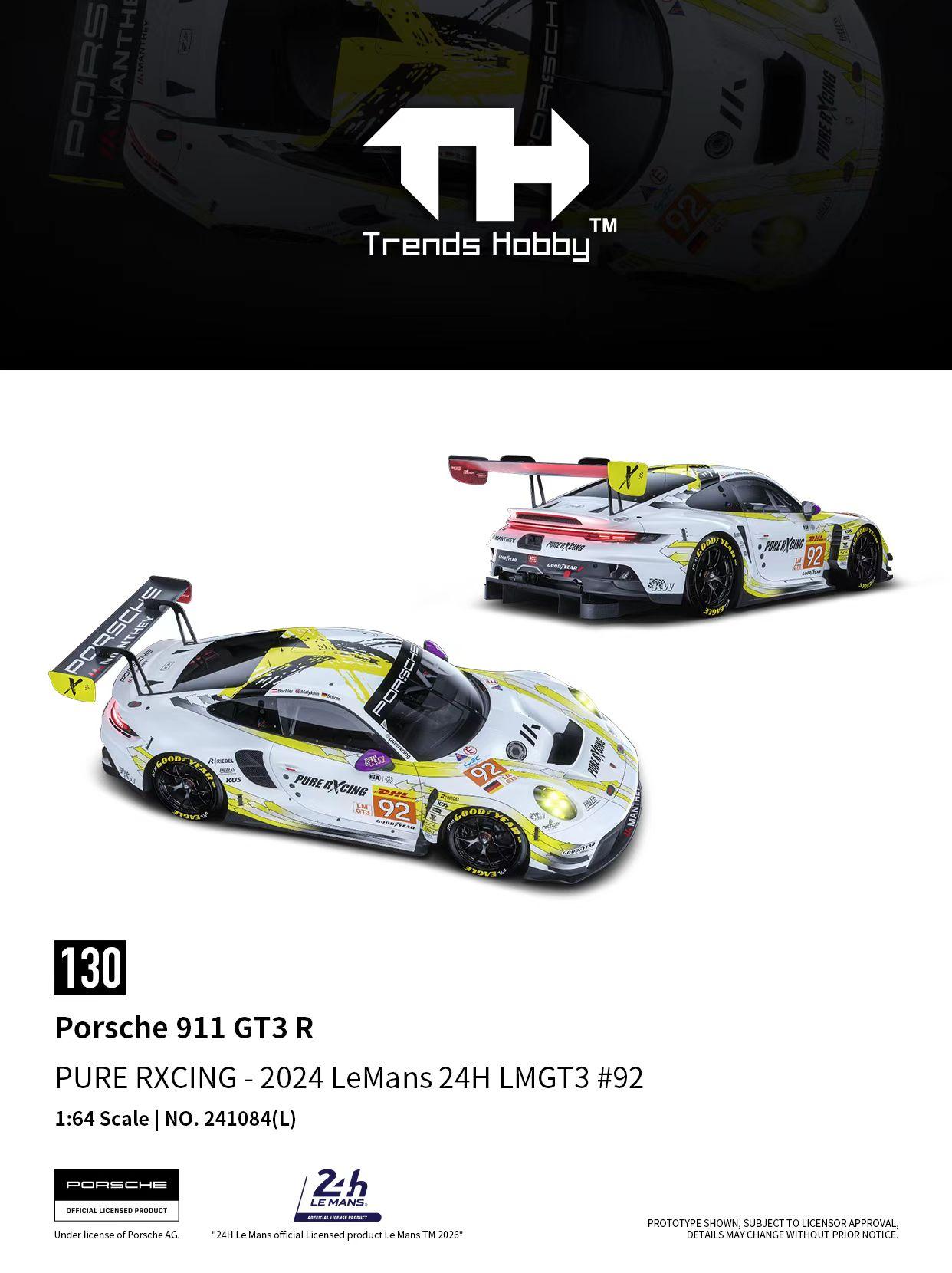 Тренды Хобби 1:64 Porsche 911 GT3 R - Ле-Ман 24 часа 2024 №. 91 Нет. Модель автомобиля из сплава 92
Тренды Хобби 1:64 Porsche 911 GT3 R - Ле-Ман 24 часа 2024 №. 91 Нет. Модель автомобиля из сплава 92