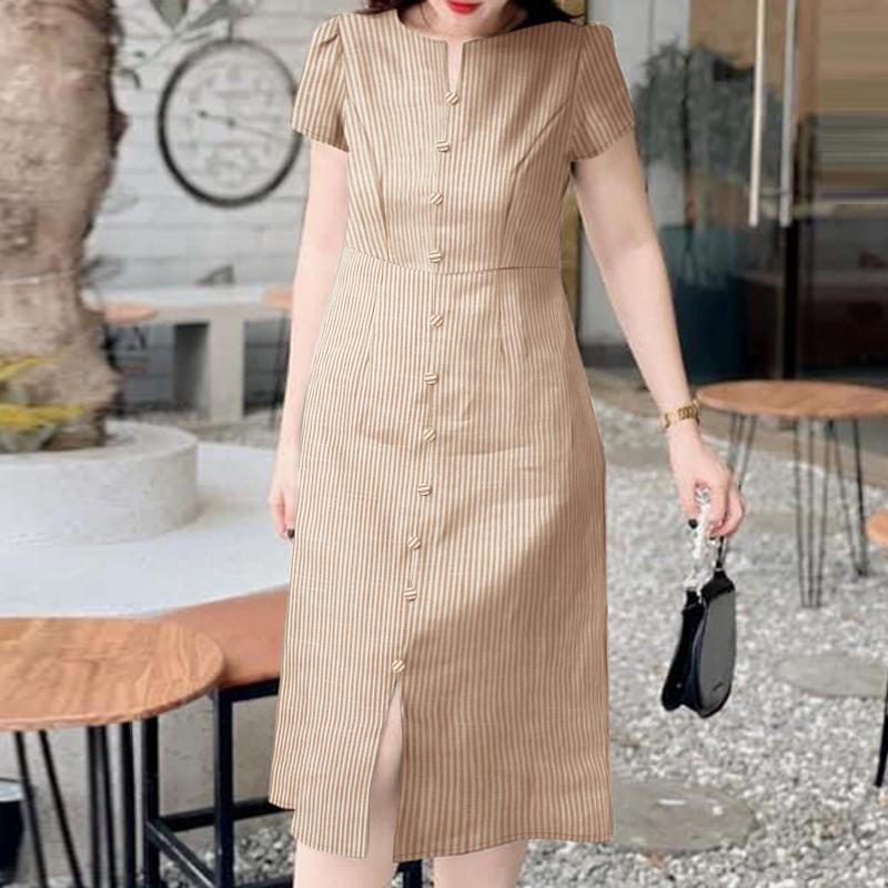 ZANZEA Женское летнее повседневное платье в полоску с круглым вырезом и коротким рукавом 5XL
ZANZEA Женское летнее повседневное платье в полоску с круглым вырезом и коротким рукавом 5XL