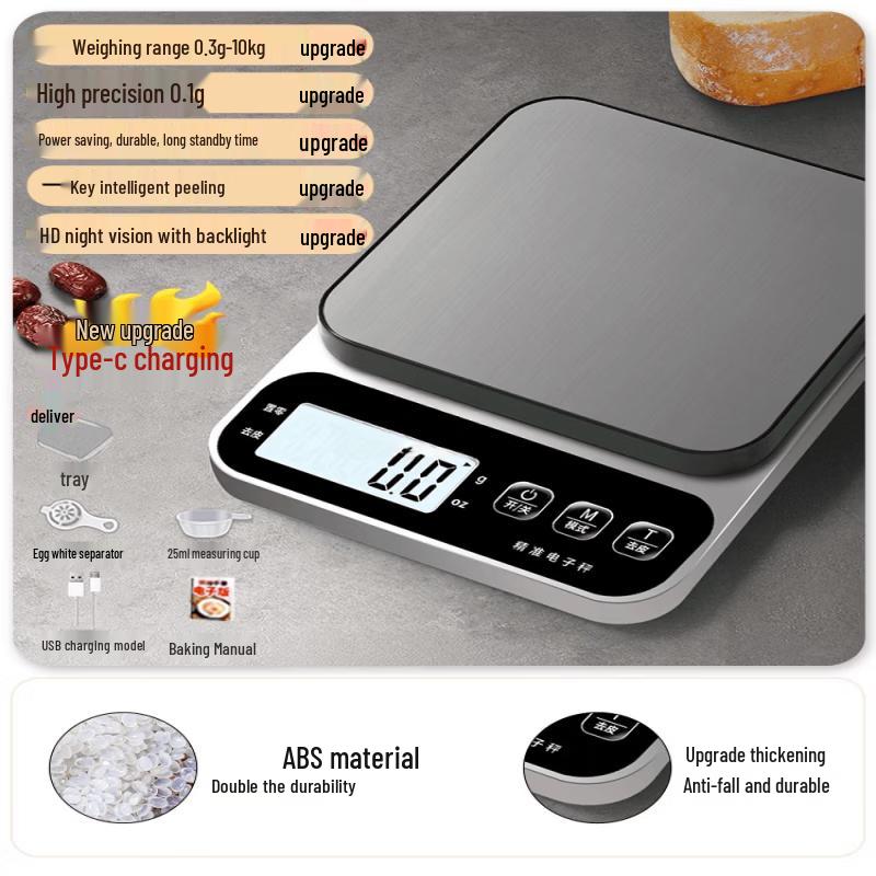 Miling Precision Kitchen Scale with Type-C Fast Charging (CN version)
Miling Precision Kitchen Scale with Type-C Fast Charging (CN version)