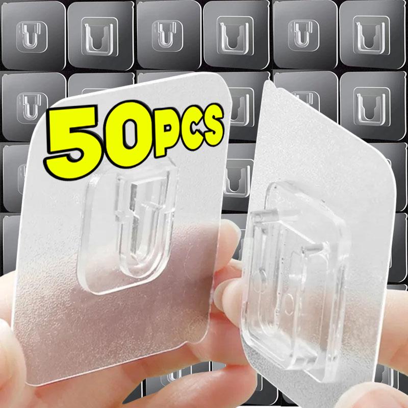 10-50pcs Double-Sided Hooks Strong Adhesive Transparent Traceless Wall Hook for Kitchen Bedroom Storage Holder Plug Socket Hanger 5 Pairs(10Pcs)
10-50pcs Double-Sided Hooks Strong Adhesive Transparent Traceless Wall Hook for Kitchen Bedroom Storage Holder Plug Socket Hanger 5 Pairs(10Pcs)
