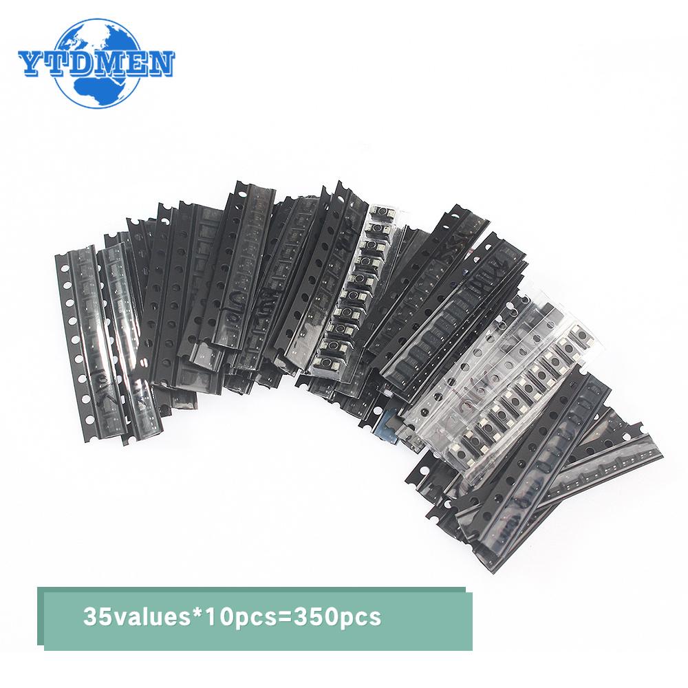 350PCS Diode Transistor Assorted Kit 1N4148 M1 M7 S9012 S9013 S9014 S9015 S9018 S8550 S8050 2N2222 2N3904 SOT-23 PNP/NPN чорний
350PCS Diode Transistor Assorted Kit 1N4148 M1 M7 S9012 S9013 S9014 S9015 S9018 S8550 S8050 2N2222 2N3904 SOT-23 PNP/NPN чорний