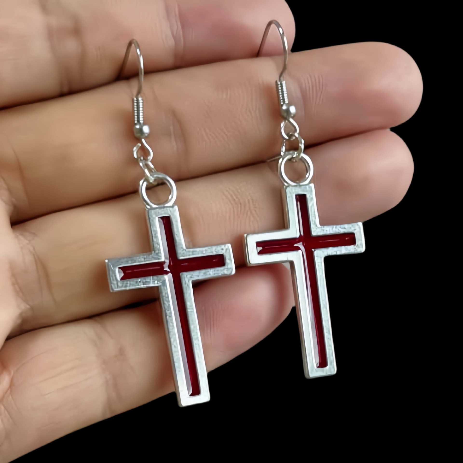 Gothic Red Cross Earrings, Dangle Earrings, Pendant Earrings, Original Statement Jewelry
Gothic Red Cross Earrings, Dangle Earrings, Pendant Earrings, Original Statement Jewelry