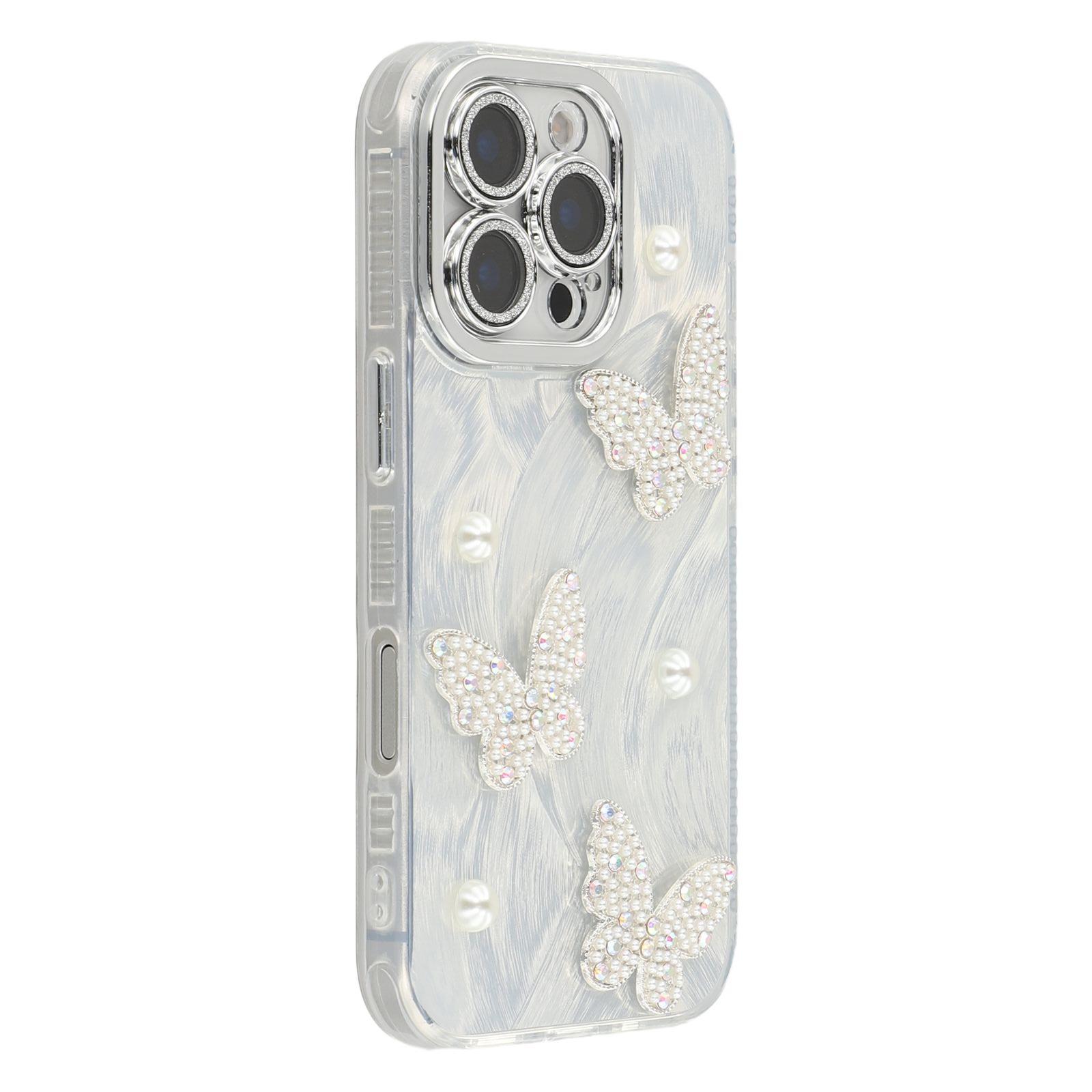 For iPhone 16 Pro Case Butterfly Pearl Decor IMD PC+TPU Phone Cover with Glass Lens Film As Shown F
For iPhone 16 Pro Case Butterfly Pearl Decor IMD PC+TPU Phone Cover with Glass Lens Film As Shown F