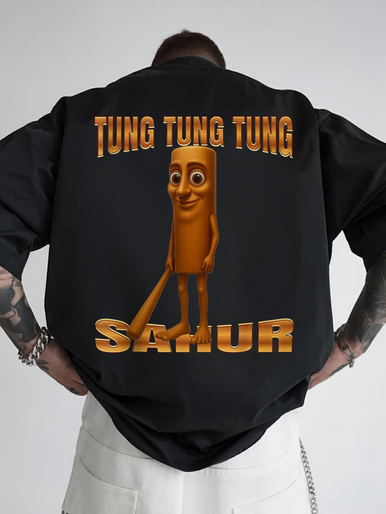 Casual Graphic T-shirt with Fun TUNG TUNG TUNG SAMUR Design - Black Polyester Crew Neck M
Casual Graphic T-shirt with Fun TUNG TUNG TUNG SAMUR Design - Black Polyester Crew Neck M