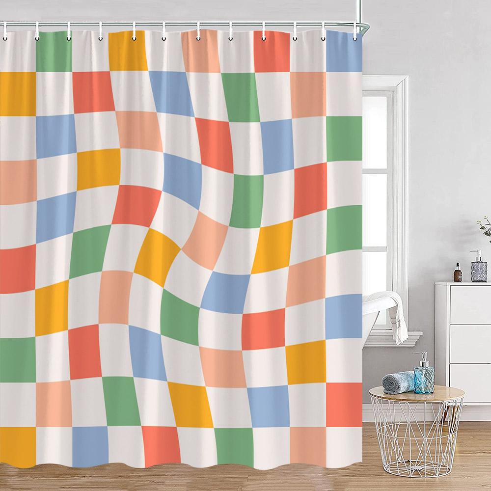 Colorful Checkerboard Shower Curtain Black White Blocks Distorted Chess Board Bathroom Curtain Modern Abstract Bath Decorations 90x180cm-35x70in
Colorful Checkerboard Shower Curtain Black White Blocks Distorted Chess Board Bathroom Curtain Modern Abstract Bath Decorations 90x180cm-35x70in