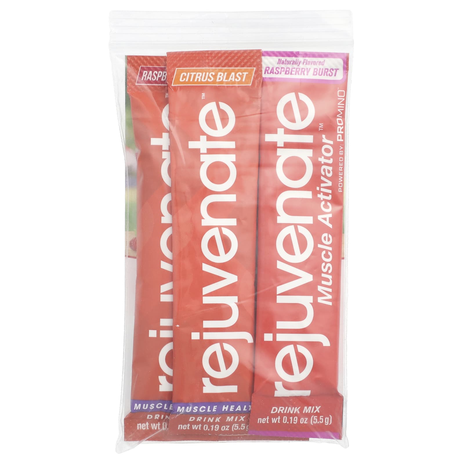 Rejuvenate, Rejuvenate Muscle Activator™, drink mix, raspberry burst, citrus blast, 4 stick packs, 5.5 g (0.19 oz) each
Rejuvenate, Rejuvenate Muscle Activator™, drink mix, raspberry burst, citrus blast, 4 stick packs, 5.5 g (0.19 oz) each