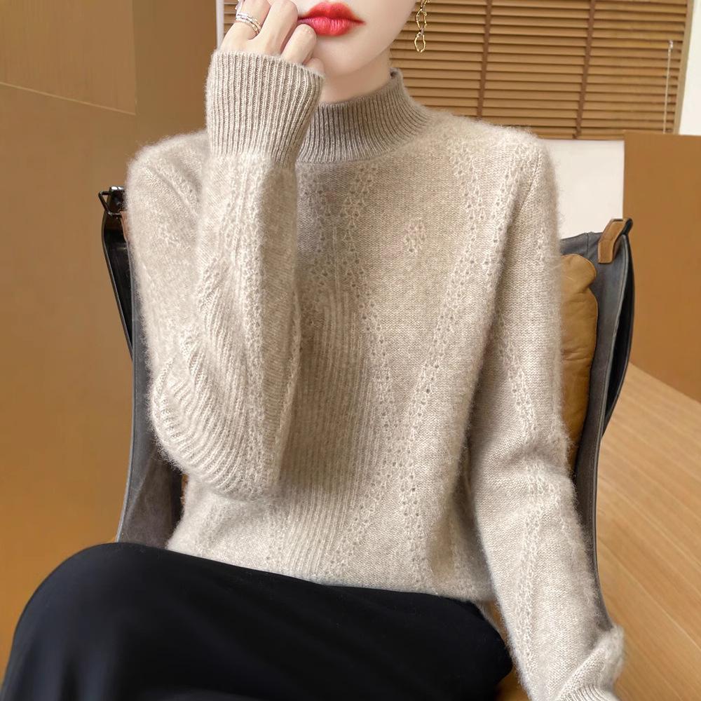 Women s 100% Wool Thick Diamond Openwork Pullover Sweater, Half-High Neck, Autumn/Winter Base Layer XL (130-155 lbs)
Women s 100% Wool Thick Diamond Openwork Pullover Sweater, Half-High Neck, Autumn/Winter Base Layer XL (130-155 lbs)