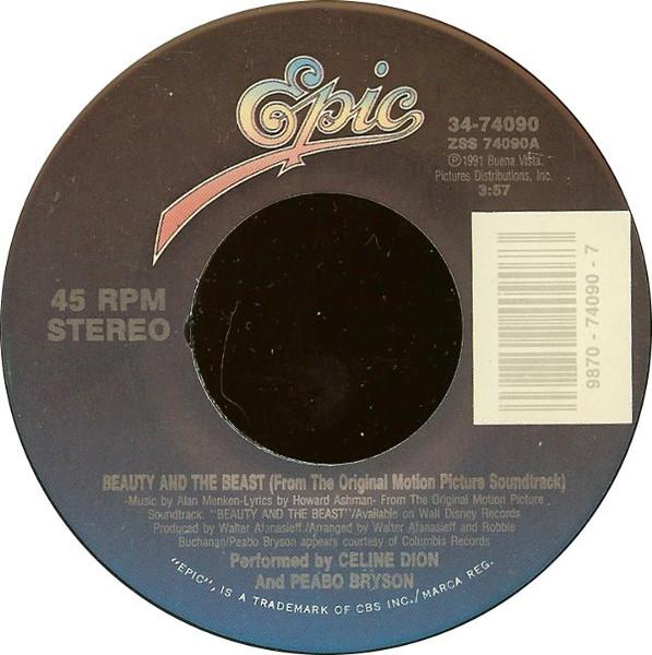 7inch Record CÉLINE DION & PEABO BRYSON - Beauty And The Beast 3474090 Epic 1991 US Pop Used
7inch Record CÉLINE DION & PEABO BRYSON - Beauty And The Beast 3474090 Epic 1991 US Pop Used