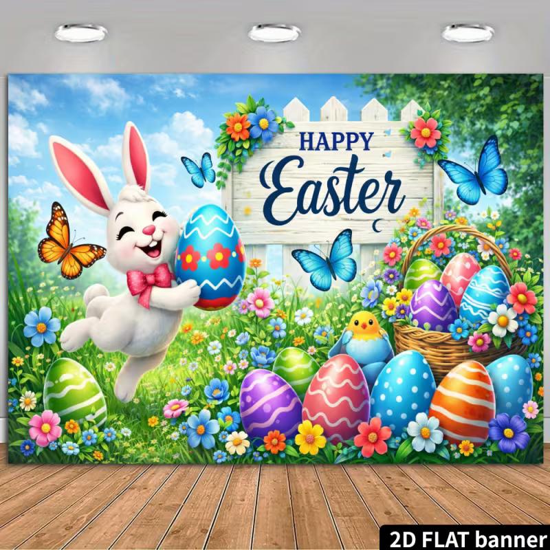 2D Spring Floral Easter Background, Happy Easter Bunny & Eggs Backdrop for Party Events 47.2x31.5inch/120*80cm
2D Spring Floral Easter Background, Happy Easter Bunny & Eggs Backdrop for Party Events 47.2x31.5inch/120*80cm