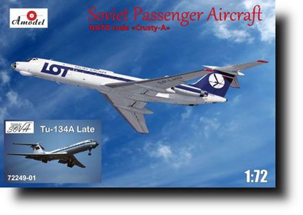 A Model Tupolev Krusty Passenger Aircraft Late Model LOT Airlines Plastic Model 1/72 Tu-134A AM72249-1
A Model Tupolev Krusty Passenger Aircraft Late Model LOT Airlines Plastic Model 1/72 Tu-134A AM72249-1