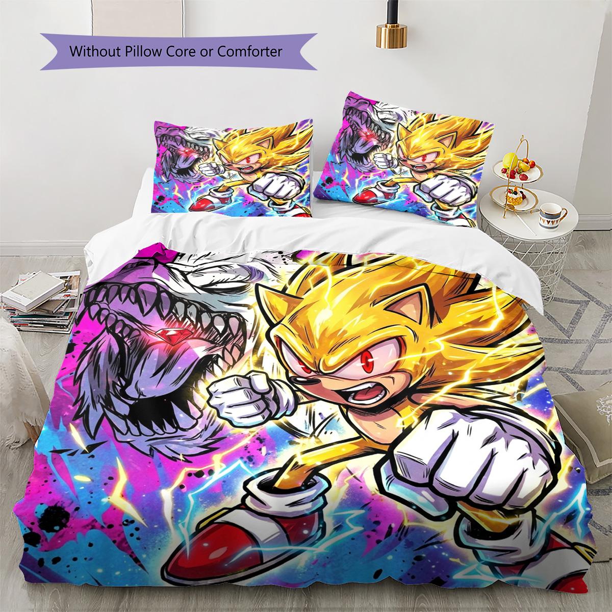 Hedgehog Sonic Pattern Bedding Quilt Set Quilt Cover Pillowcase Home Decoration Birthday Gift (1 * duvet cover + 2 * pillowcase, without core) 135x200cm
Hedgehog Sonic Pattern Bedding Quilt Set Quilt Cover Pillowcase Home Decoration Birthday Gift (1 * duvet cover + 2 * pillowcase, without core) 135x200cm