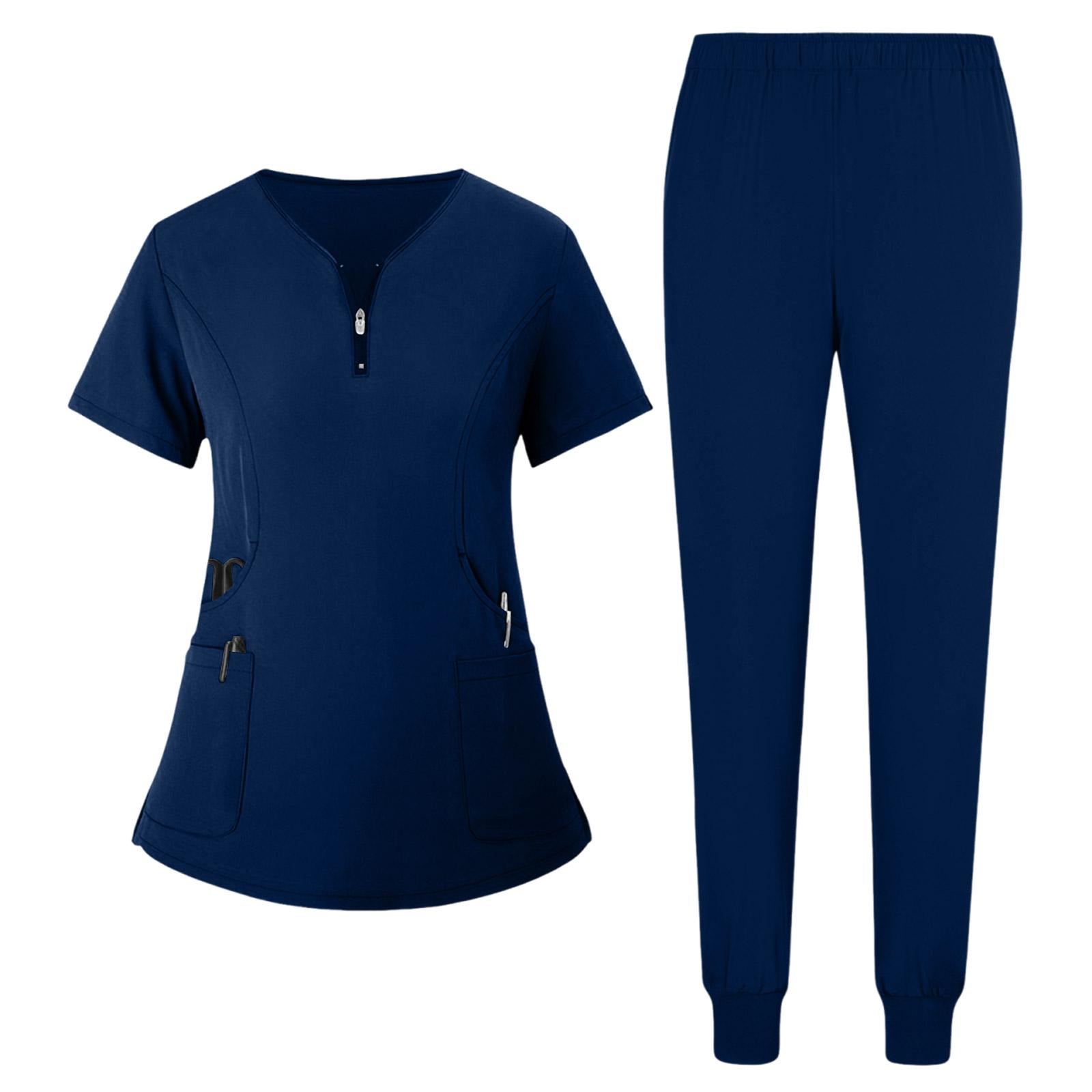 Women’s Two Piece Scrub Set with Zipper V Neck Short Sleeve Top and Jogger Pants for Medical Uniforms Workwear XL тёмно-синий
Women’s Two Piece Scrub Set with Zipper V Neck Short Sleeve Top and Jogger Pants for Medical Uniforms Workwear XL тёмно-синий