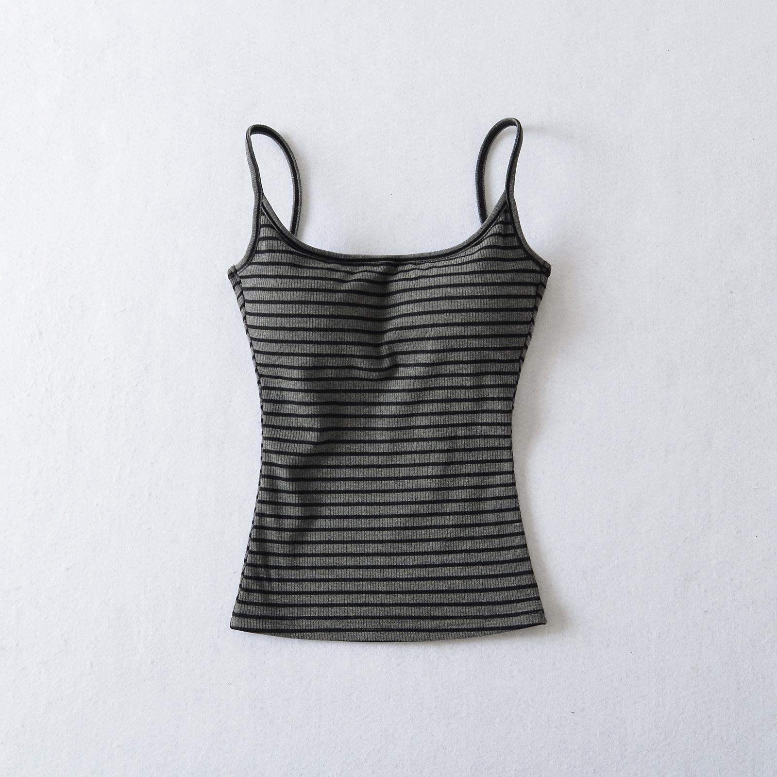 European American Striped Spicy Girl Camisole Top with Chest Pads Large
European American Striped Spicy Girl Camisole Top with Chest Pads Large