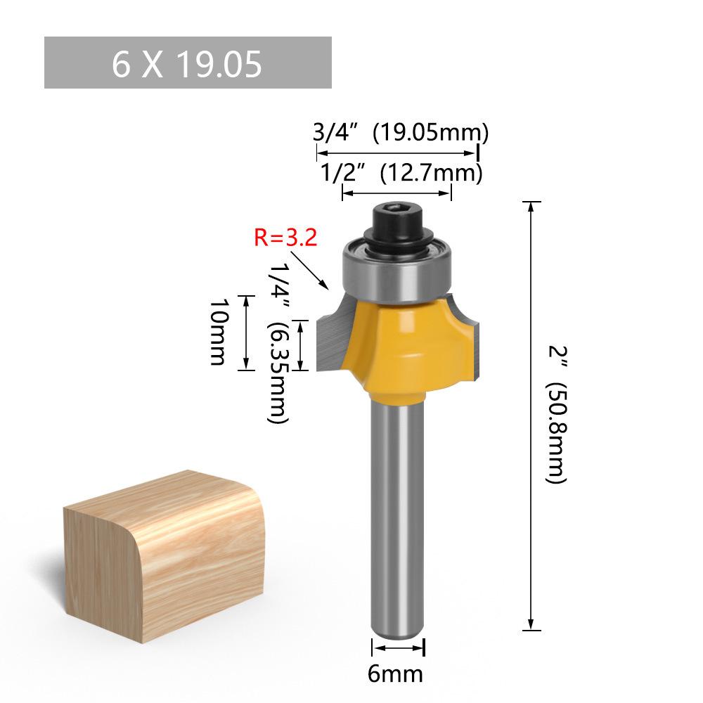 1/4 & 6mm Shank Roundover Bit Set (4-Piece) - Chamfer & Radius Edge Trimming Router Bits for Woodworking 6x19.05
1/4 & 6mm Shank Roundover Bit Set (4-Piece) - Chamfer & Radius Edge Trimming Router Bits for Woodworking 6x19.05