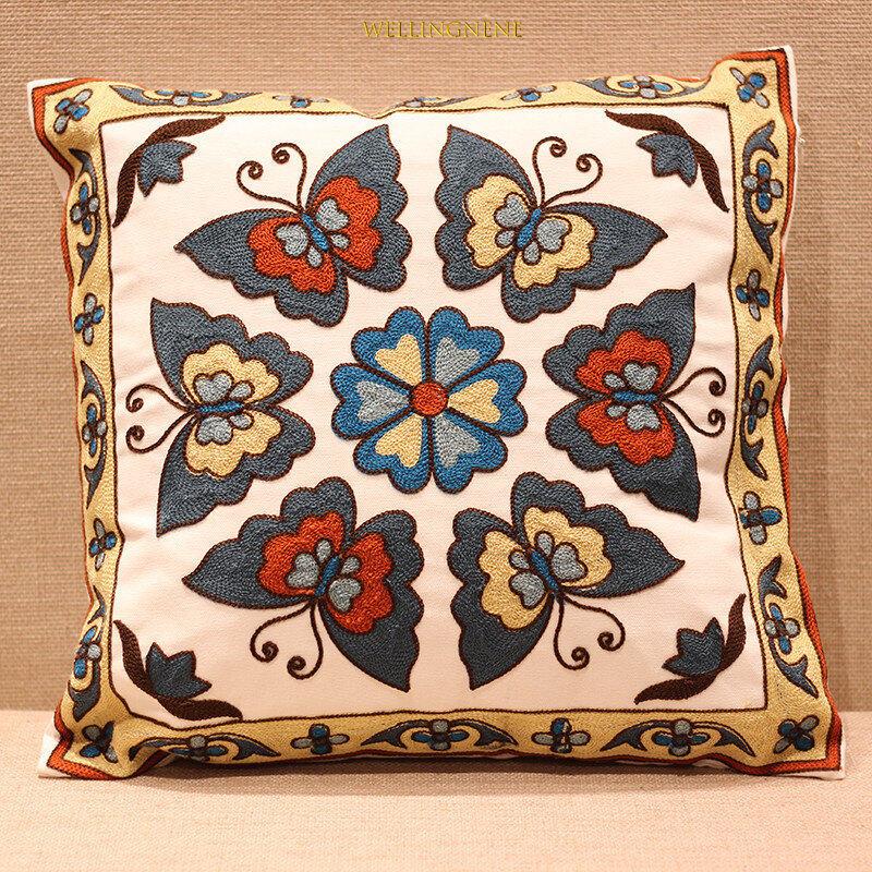 Crewel Холст Вышитая Подушка Винтаж Вышивка Наволочка Чехлы для подушек Этнический Национальный Цветок Ручной Работы Бохо 
Crewel Холст Вышитая Подушка Винтаж Вышивка Наволочка Чехлы для подушек Этнический Национальный Цветок Ручной Работы Бохо