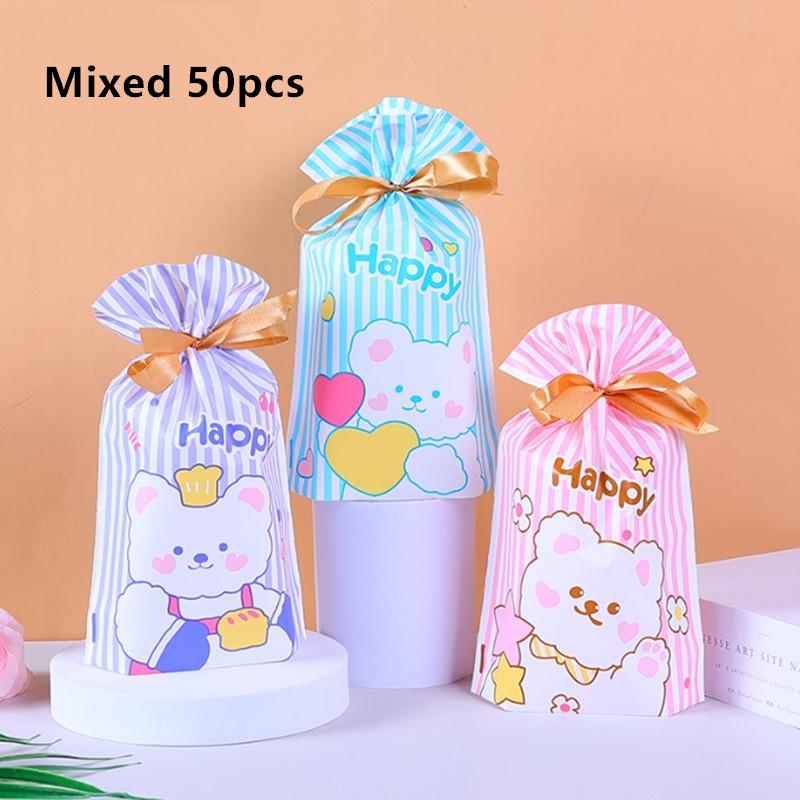 50 шт. пасхальный подарочный пакет тканевые мешочки для конфет для пасхальной вечеринки печенье конфетный пакет подарки мальчик/девочка принт