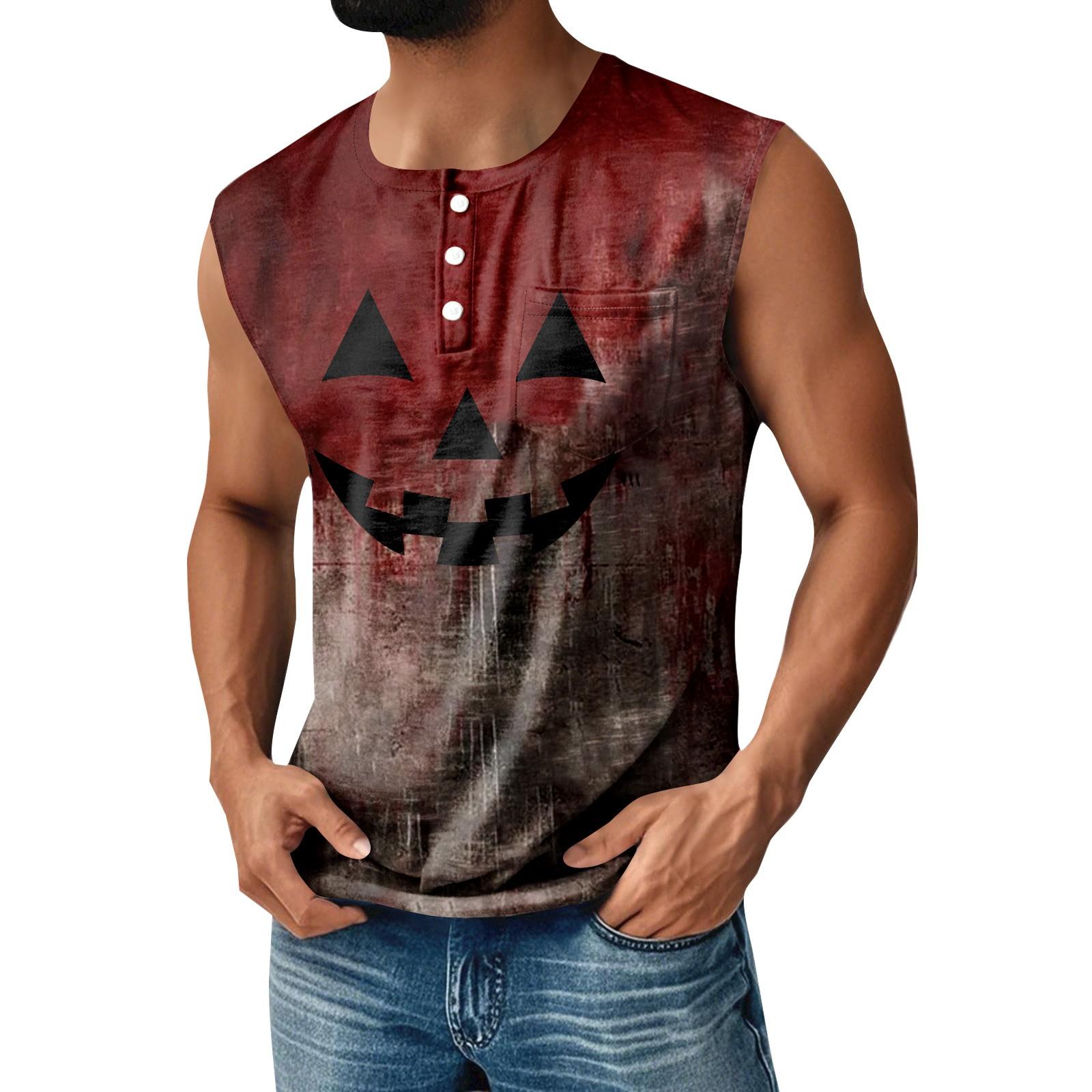 Мужской спортивный жилет без рукавов с принтом на Хэллоуин, на пуговицах, с карманом M красный
Мужской спортивный жилет без рукавов с принтом на Хэллоуин, на пуговицах, с карманом M красный