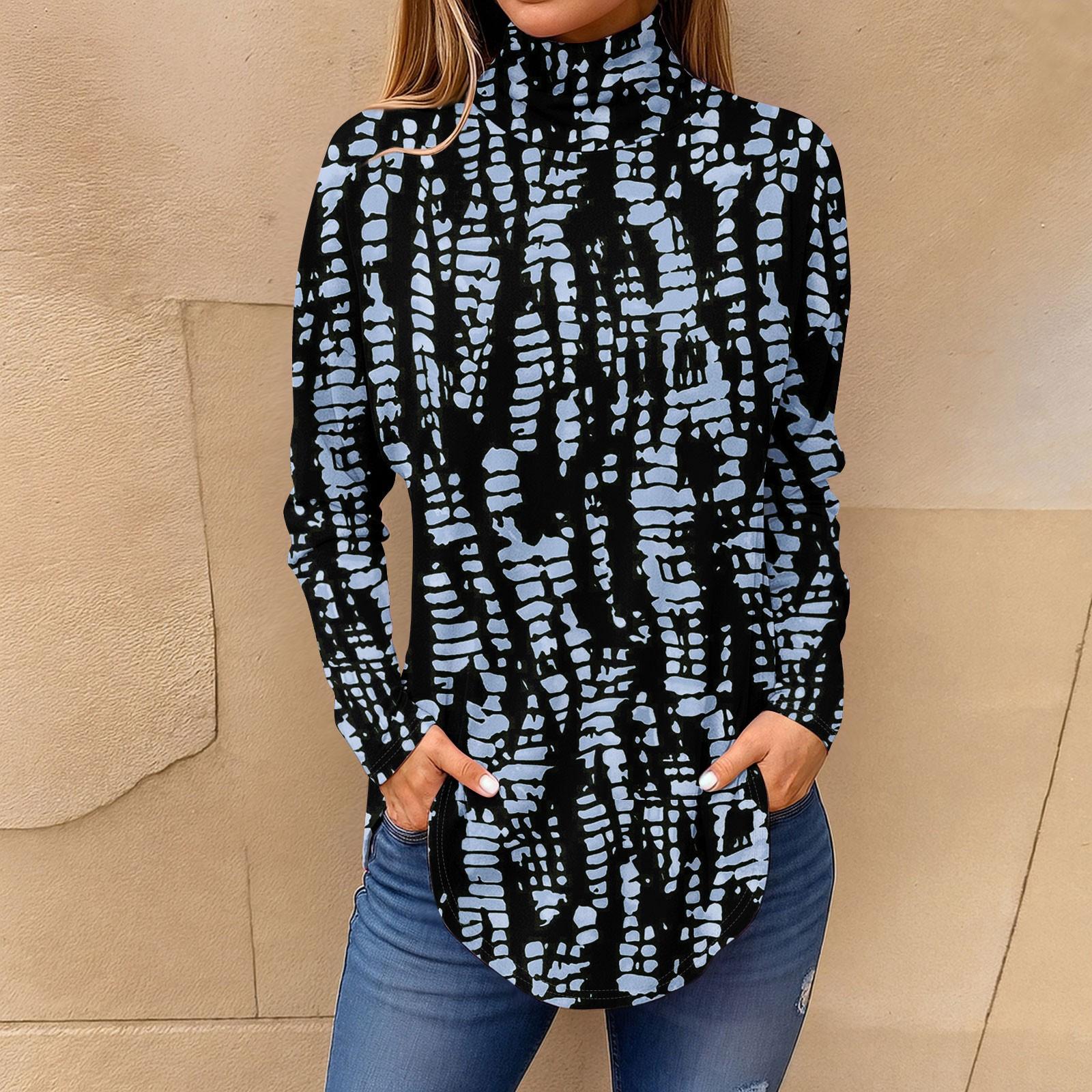 Футболки для женщин, осенние повседневные рубашки с длинными рукавами, толстовка с винтажным принтом, топ с высоким воротом, пуловер XXL
Футболки для женщин, осенние повседневные рубашки с длинными рукавами, толстовка с винтажным принтом, топ с высоким воротом, пуловер XXL