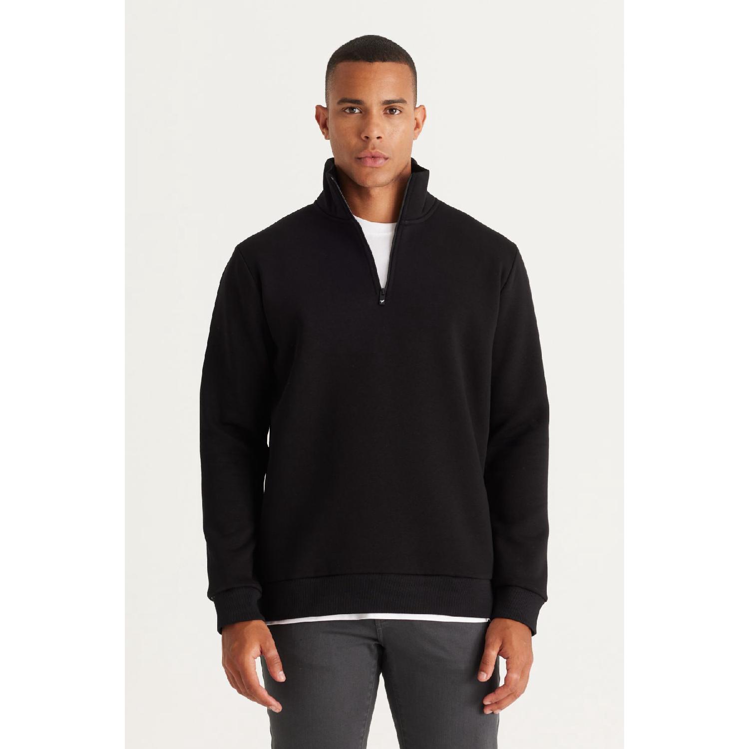 Men s Black Standard Fit Regular Cut Fleece High Bato Collar Cotton Sweatshirt S
Men s Black Standard Fit Regular Cut Fleece High Bato Collar Cotton Sweatshirt S