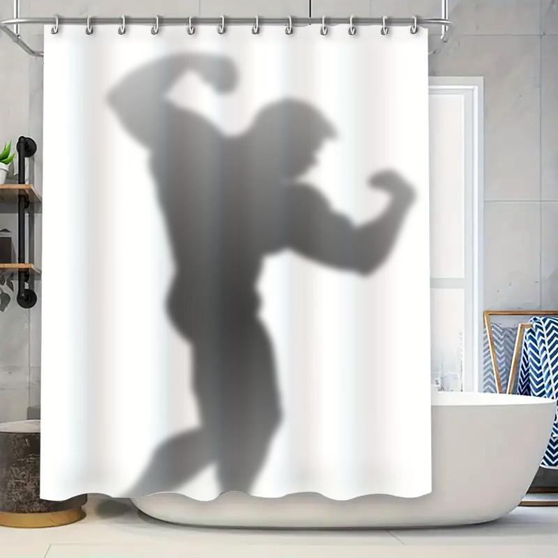 White Solid Color Shower Curtain With Silhouette Print For Bathroom Decor W60H190(CM)-1 Pcs
White Solid Color Shower Curtain With Silhouette Print For Bathroom Decor W60H190(CM)-1 Pcs