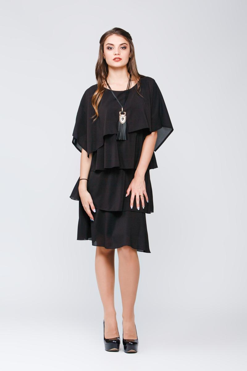 Шифонова сукня з каскадами до коліна в різних кольорах 38 чорний
Шифонова сукня з каскадами до коліна в різних кольорах 38 чорний