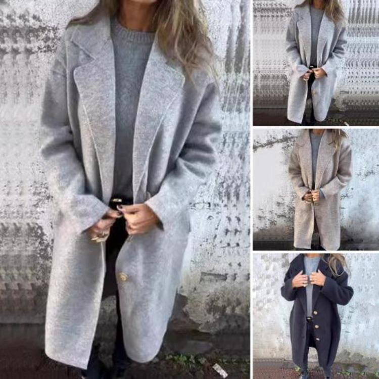 Women Woolen Coat Loose Thermal Long Sleeved Turn-down Collar Solid Color Button Closure Overcoat for Commuting Dating Spring Fall Winter M чёрный
Women Woolen Coat Loose Thermal Long Sleeved Turn-down Collar Solid Color Button Closure Overcoat for Commuting Dating Spring Fall Winter M чёрный